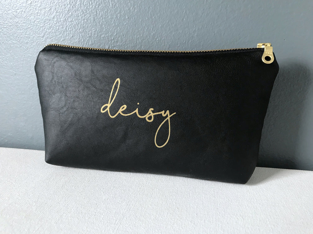 Personalized Name Bag | Black + Gold