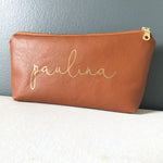 Personalized Name Bag | Chestnut + Gold