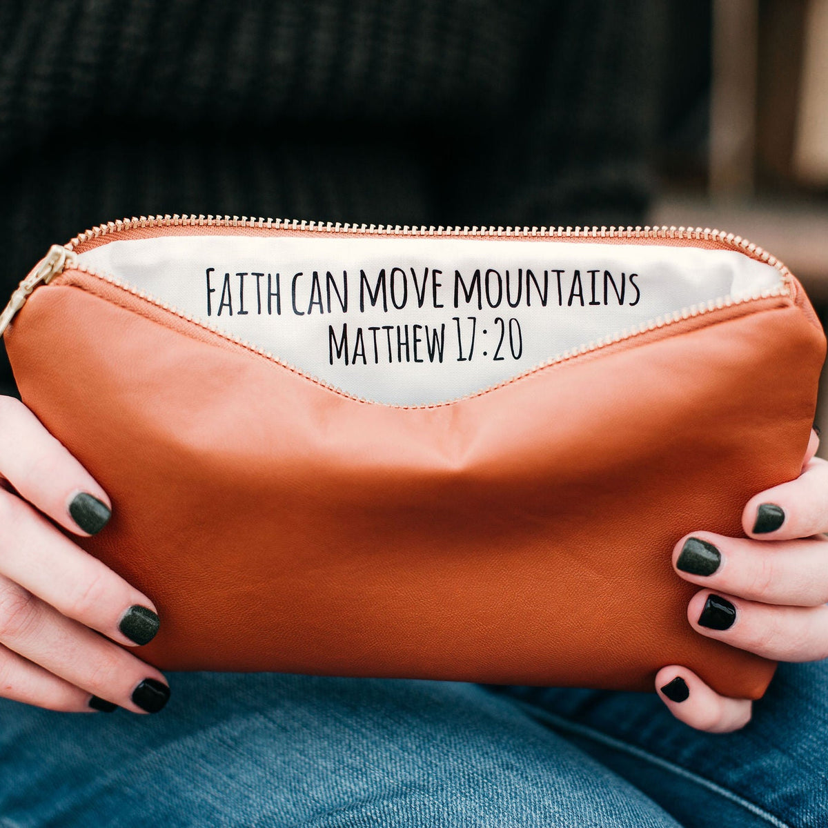 Faith Moves Mountains | Faux Leather Bag
