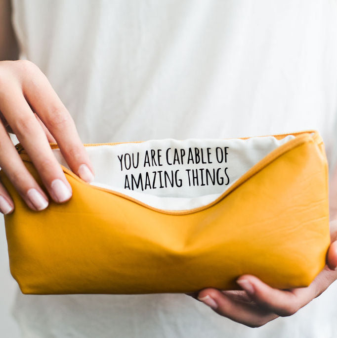 Tell The Story | Faux Leather Pencil Bag