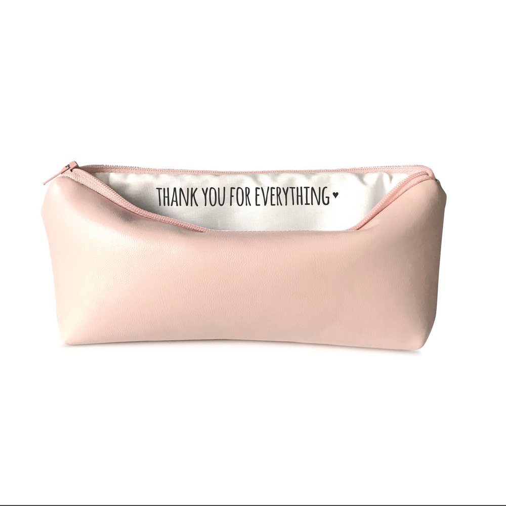 Thank You For Everything | Faux Leather Pencil Bag