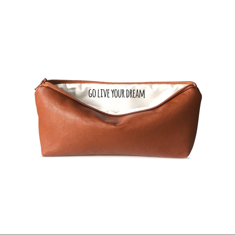 Go Live Your Dream | Faux Leather Pencil Bag
