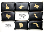 West Virginia Home State Black Leather Bag