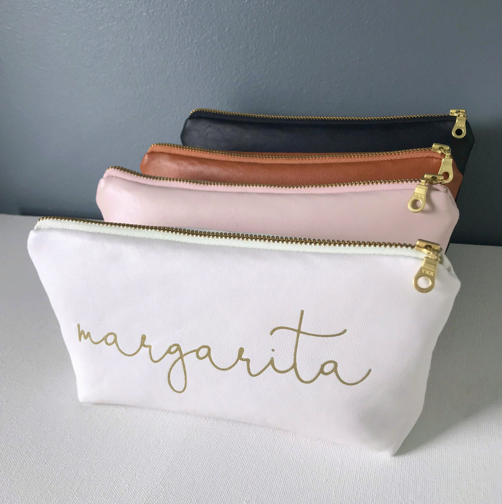 Personalized Name Bag | Chestnut + Gold