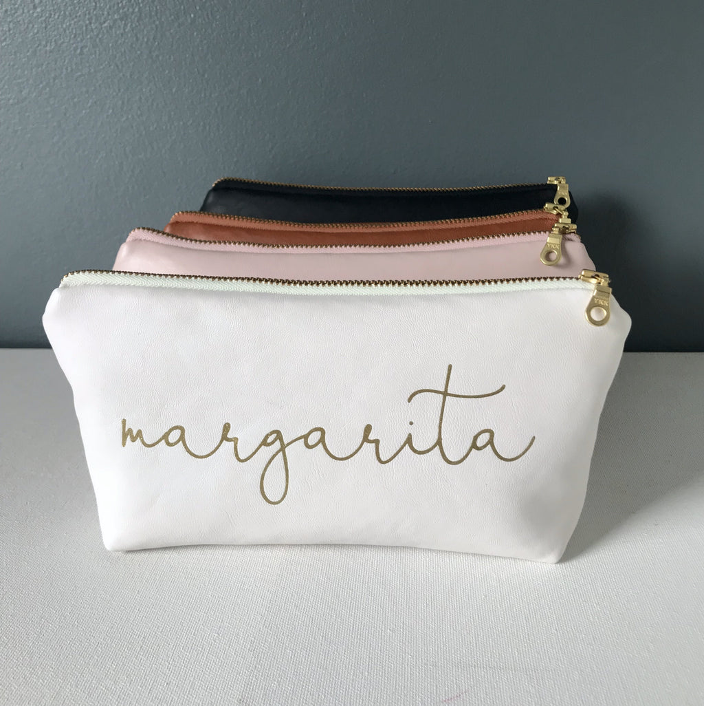 Personalized Name Bag | Chestnut + Gold