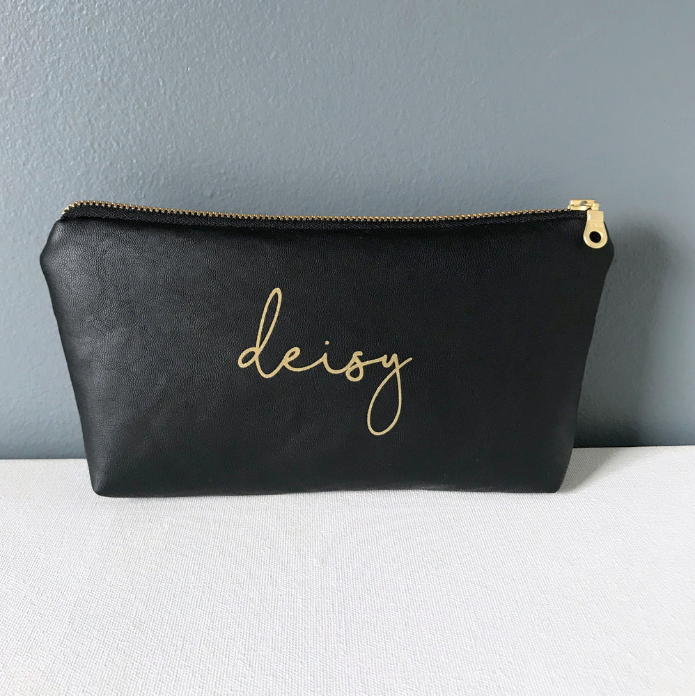 Personalized Name Bag | Black + Gold