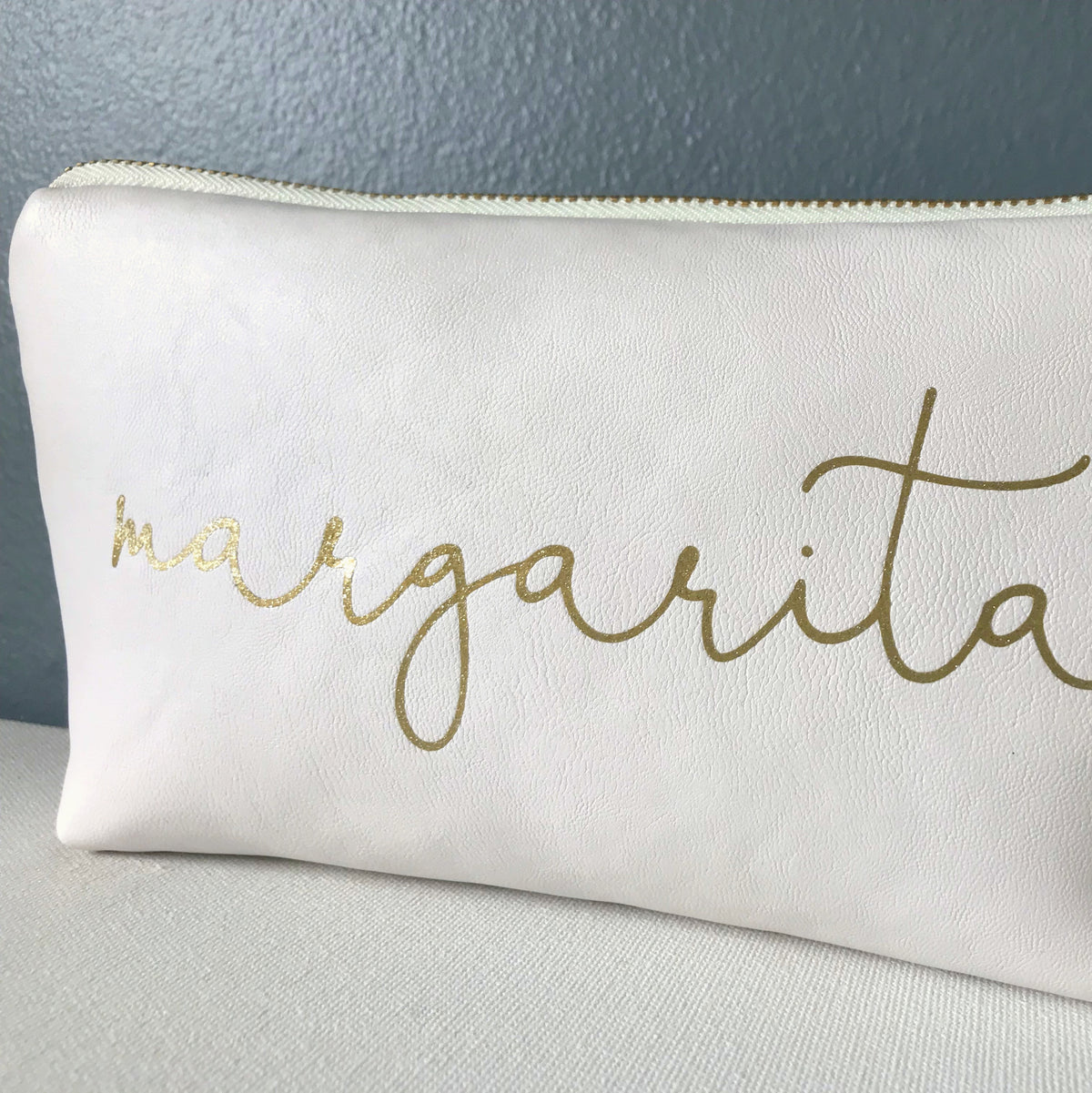 Personalized Name Bag | White + Gold