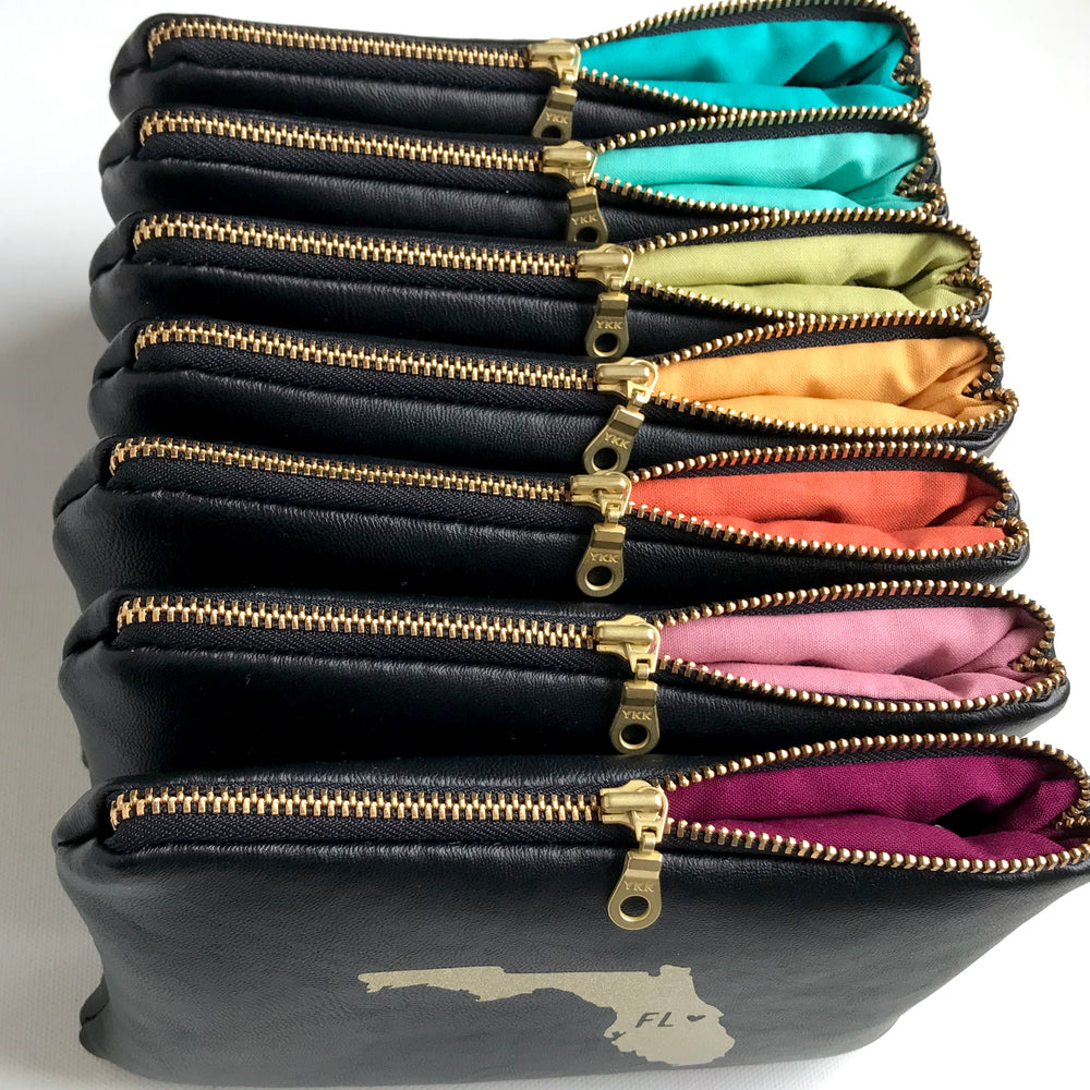 Rainbow Brass Metal Zipper Bag