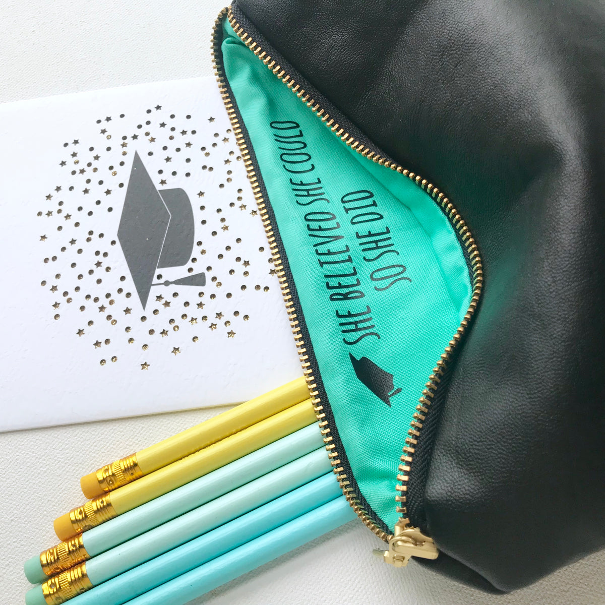 Graduation | Believe She Could | Faux Leather Bag