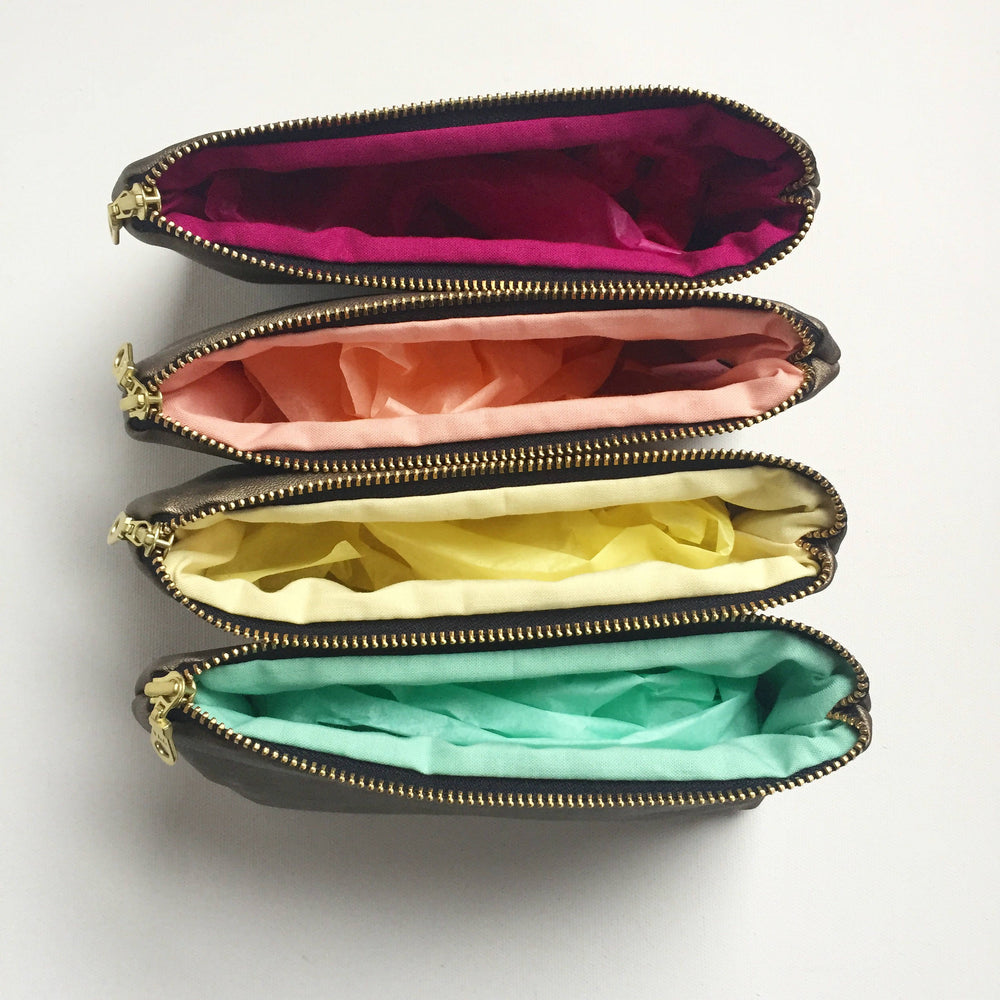 Rainbow Brass Metal Zip Bag