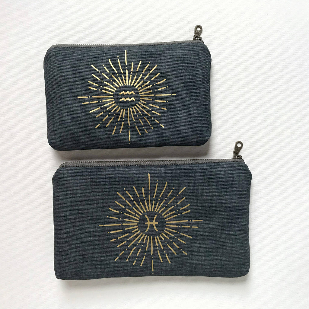 Gold Sunburst with letter personalization canvas bag