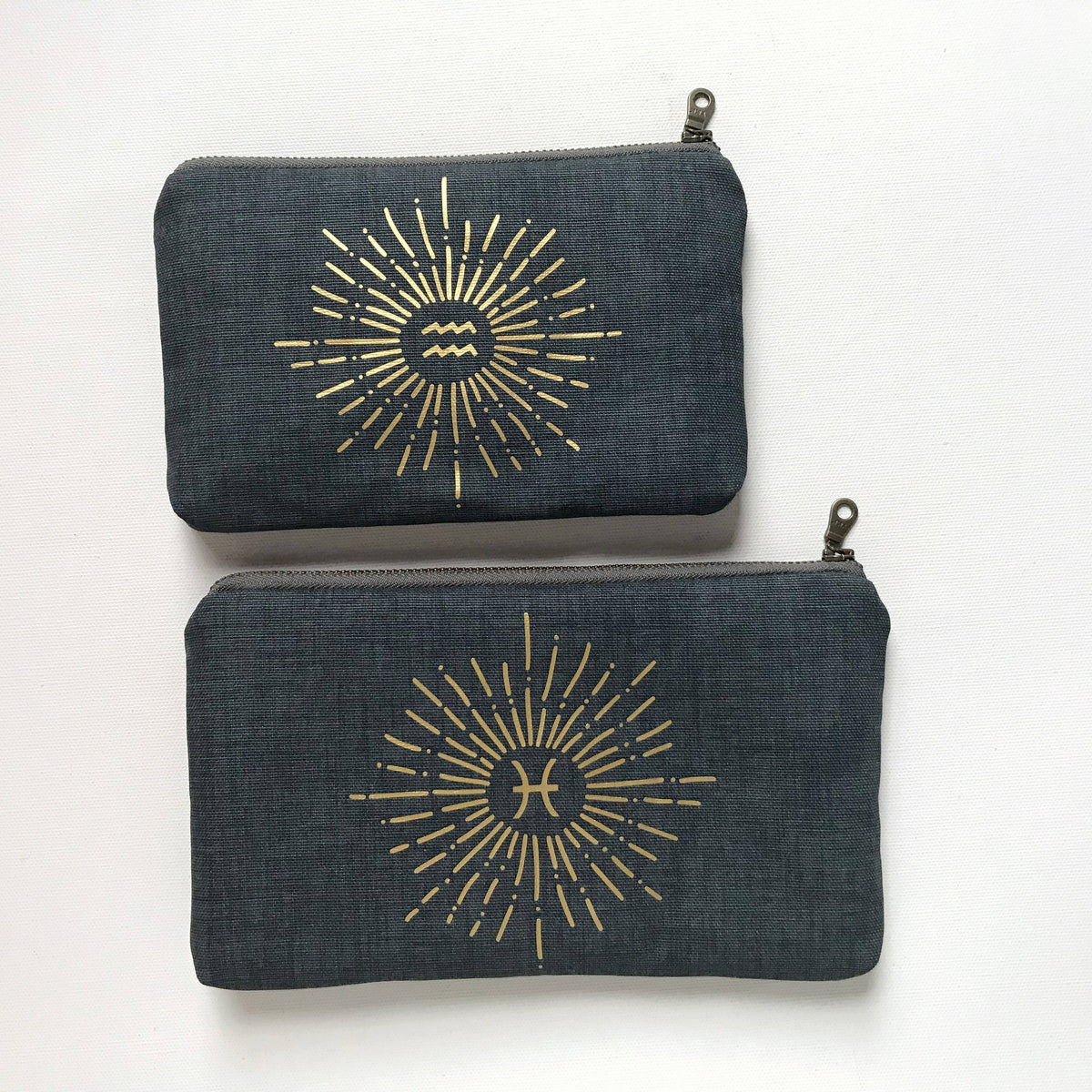 Gold Sunburst with letter personalization canvas bag