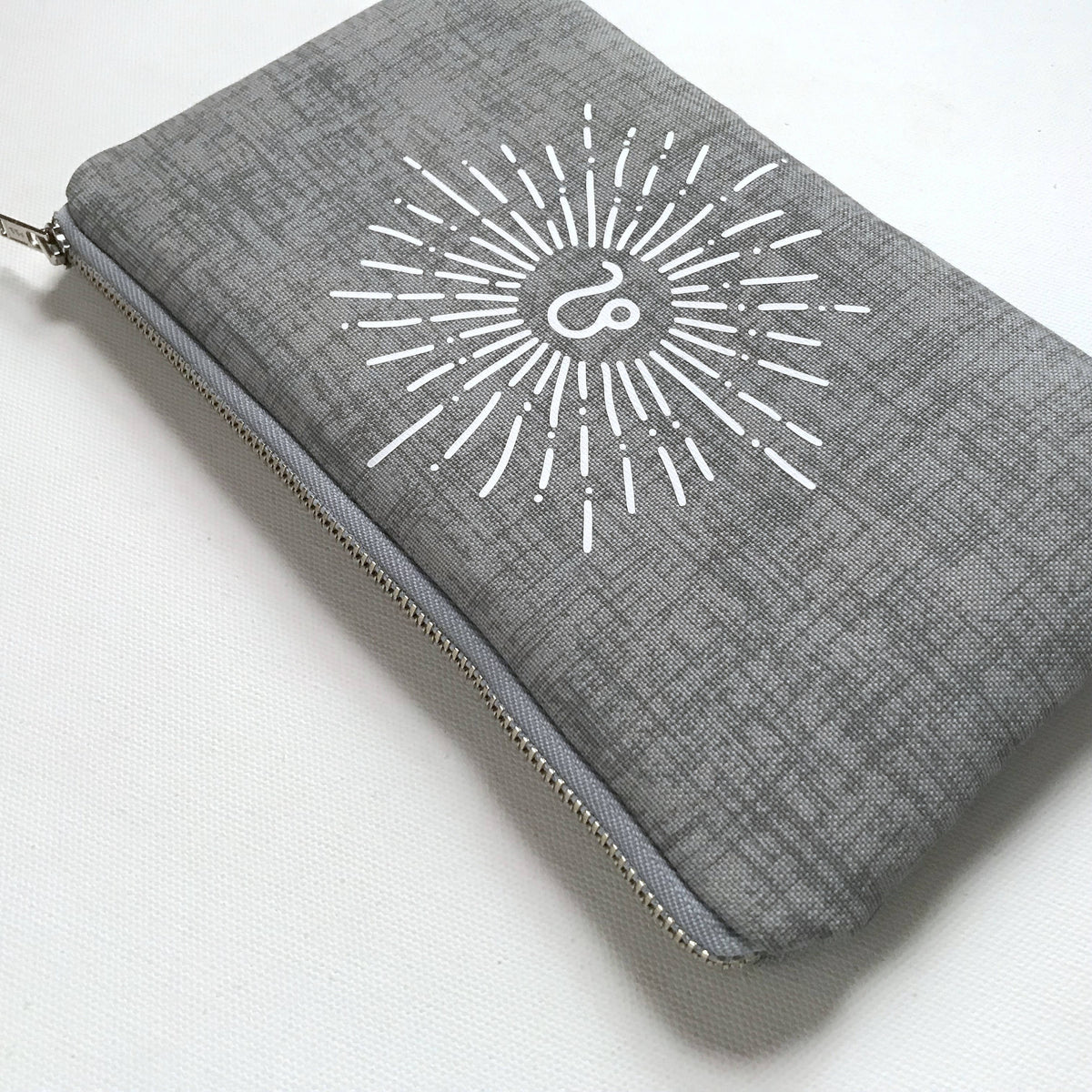 Double Canvas Zipper Zodiac Grey Bag