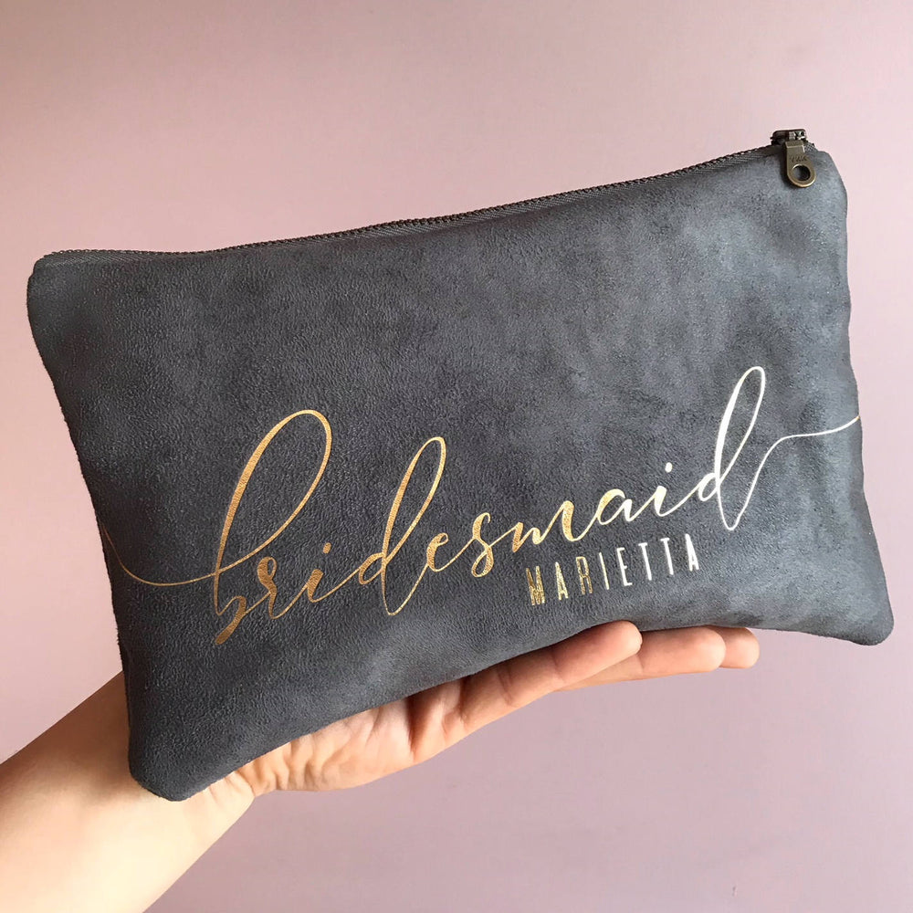 BRIDAL CLUTCH CHARCOAL | Personalized