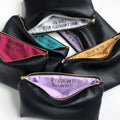 Personalized Black Leather Makeup Bag